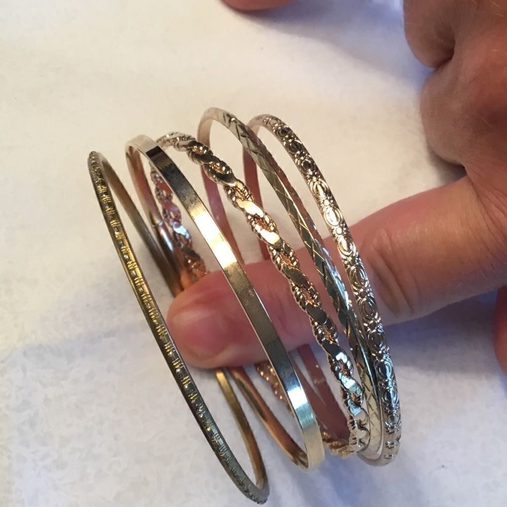 $8 or 3/$15 Set of 5 Goldtone Bangle Bracelets